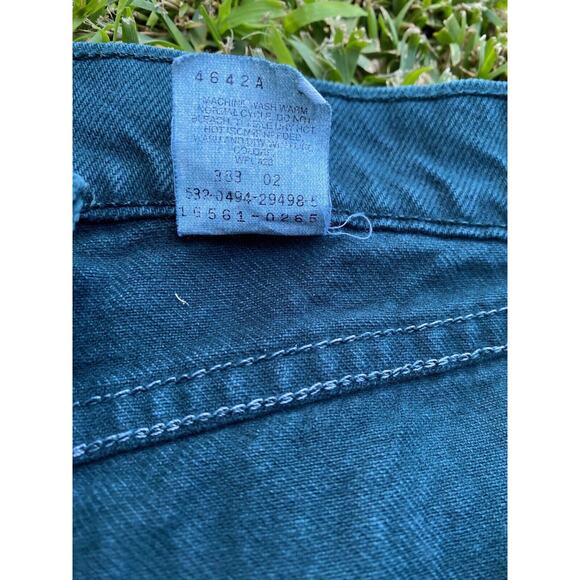 VTG Levis 561 Loose Fit Straight Leg Jeans Pockets 38x28 Forest Green 18 Med - Picture 6 of 11